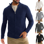 Herren Strickjacke mit hohem Kragen und praktischem Reißverschluss