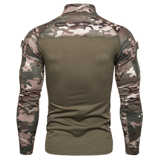 Herren Funktionsshirt mit Stehkragen und innovativem Camouflage-Design R&B