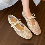 Damen erotische Ballerinas mit filigranem Schnürdesign und komfortabler Innensohle R&B
