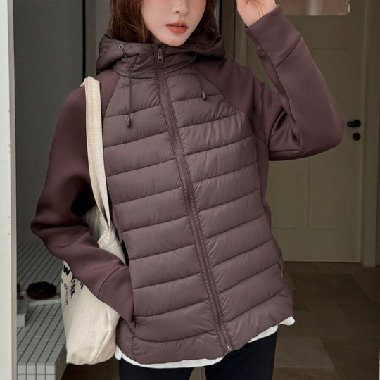 Damen Innovative Hybridjacke mit hohem Kragen und abnehmbarer Kapuze R&B