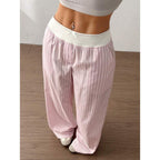 Damen lässige Palazzo-Hose mit breitem Bund R&B