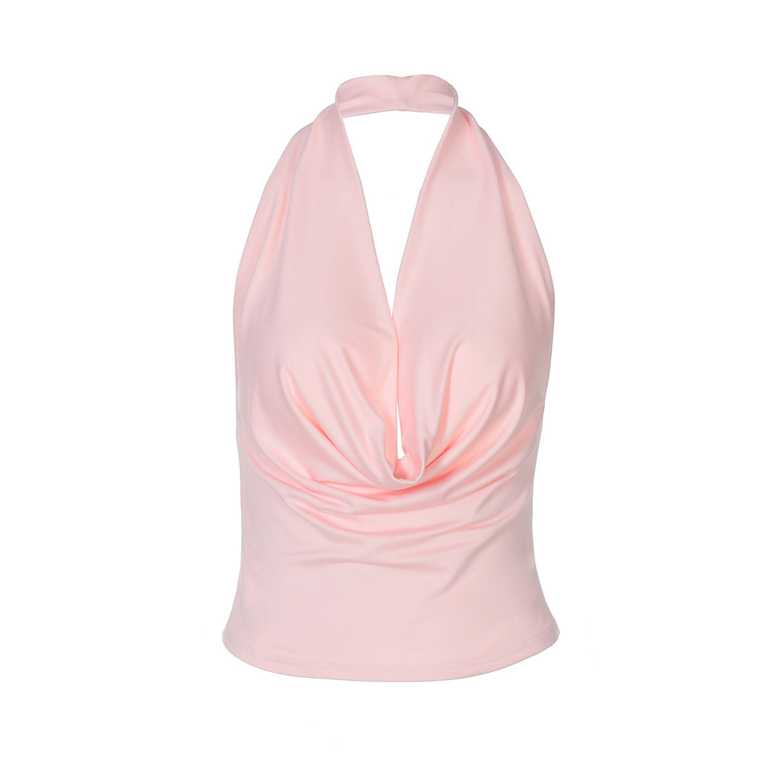 Damen Elegantes Hochgeschlossenes Oberteil mit Drapierung R&B