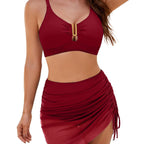 Damen Sportliche Bikini-Oberteil mit Wickelrock R&B