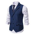 Herren Anzugweste aus hochwertigem Herringbone-Stoff R&B
