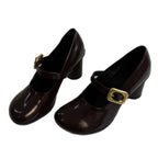 Damen elegante Mary Jane Pumps mit geschmeidigem Leder und trendy Riemchen R&B