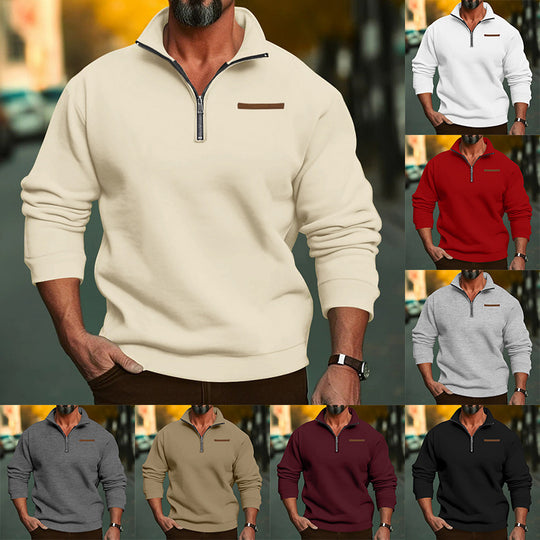 Herren Fleece Sweatshirt mit Reißverschluss R&B
