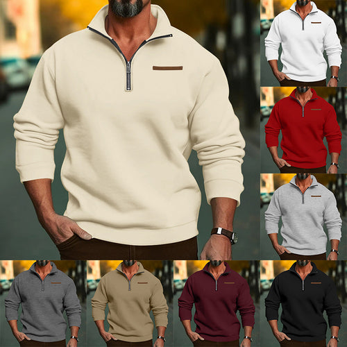 Herren Fleece Sweatshirt mit Reißverschluss R&B