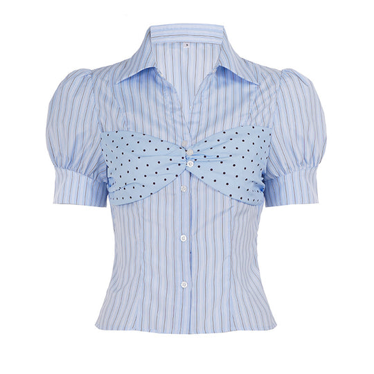 Damen Blusenshirt mit Puffärmeln und einzigartigem Bindedetail R&B