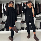Damen Bequeme Oversized-Hoodie und Jogginghose Kombination R&B