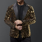 Herren eleganter Pailletten-Blazer mit luxuriösem Design R&B
