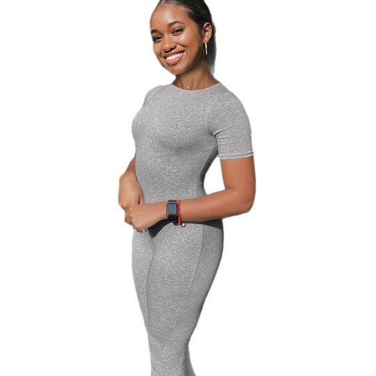 Damen figurbetonter Jumpsuit mit elegantem Reißverschluss und schmalem Bein R&B