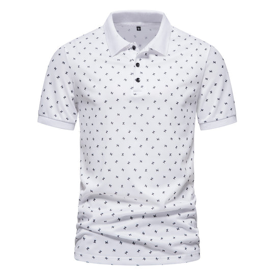 Herren Poloshirt mit modernem Muster und atmungsaktiven Eigenschaften R&B