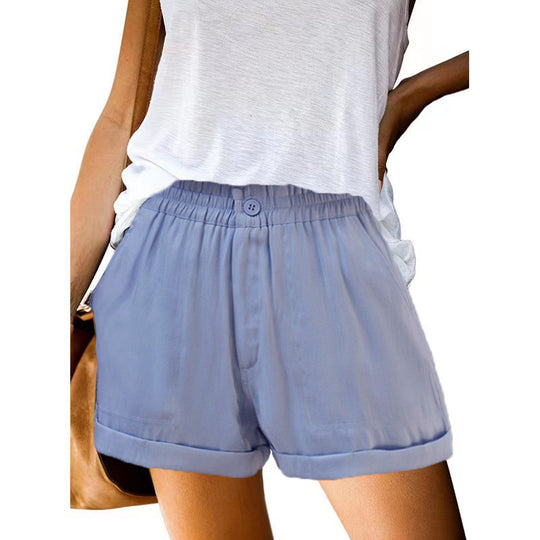Damen leichte Chino-Shorts mit elastischem Bund und praktischen Taschen R&B