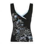 Damen Spaghetti-Trägertop mit floralem Druck und elegantem V-Ausschnitt R&B