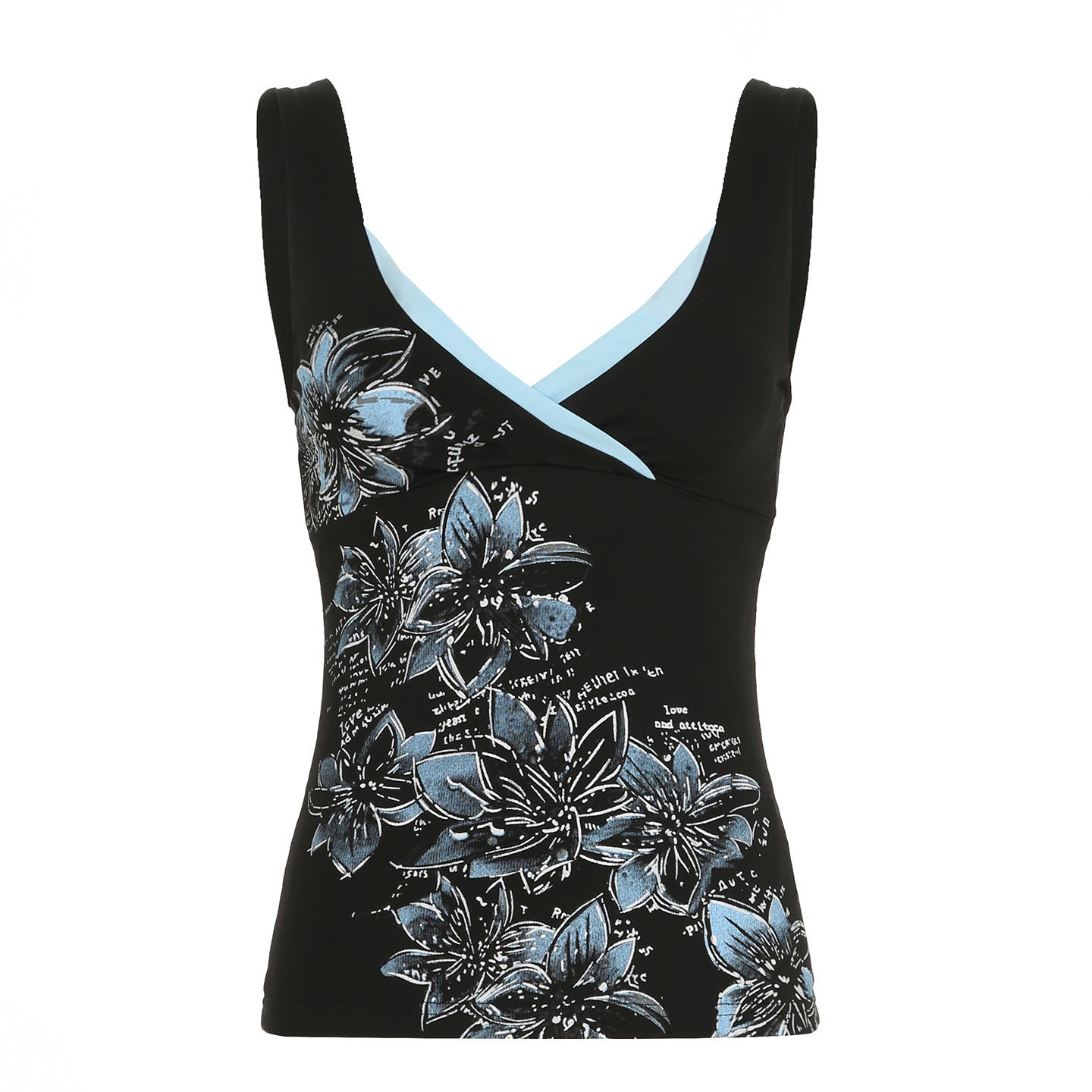 Damen Spaghetti-Trägertop mit floralem Druck und elegantem V-Ausschnitt R&B