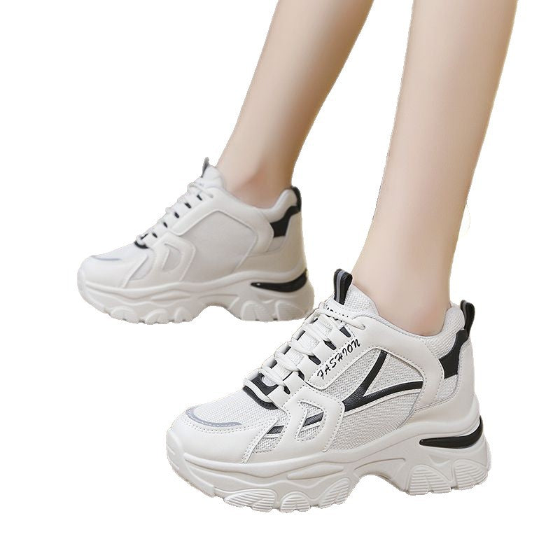 Damen Komfortable Plateau-Sneaker mit atmungsaktiver Mesh-Oberfläche