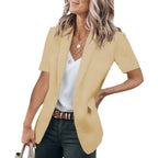 Damen Kurzärmeliges Blazer-Jackett mit Taschen und schmalem Schnitt R&B