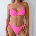 Damen Triangel-Bikini mit modischem Knotendetail und elastischen Trägern R&B