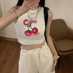 Damen Crop-Top mit kreativem Spruch und lässigem Schnitt R&B