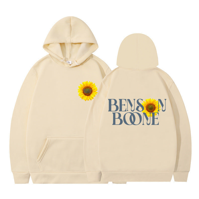 Damen Kapuzenpullover mit einzigartigem Sonnenblumenmotiv und bequemer Passform