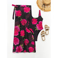 Damen Einteiler Badeanzug mit floralem Cover-Up R&B