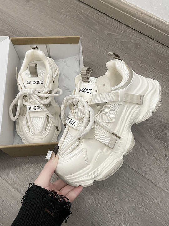 Damen Sportliche Chunky Sneakers mit atmungsaktiver Mesh-Oberfläche und innovativem Schnürsystem R&B