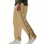 Herren Cargo-Hose mit Druckknopf-Design und seitlichem Reißverschluss R&B