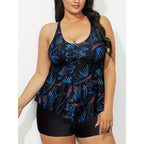 Damen Tankini mit verspieltem Rüschendesign und hohem Taillenslip R&B