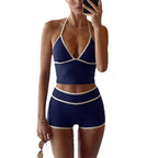 Damen Sport-Bikini mit hochgeschnittenem Oberteil und Shorts R&B
