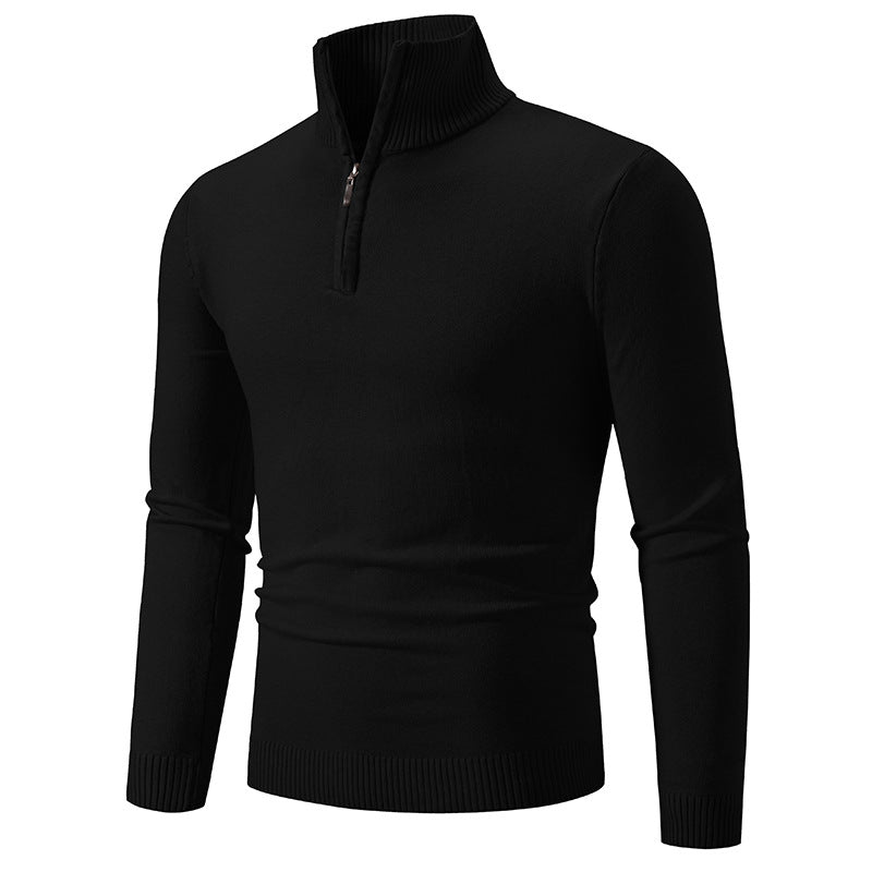 Herren Rollkragenpullover mit Reißverschluss und strukturiertem Design
