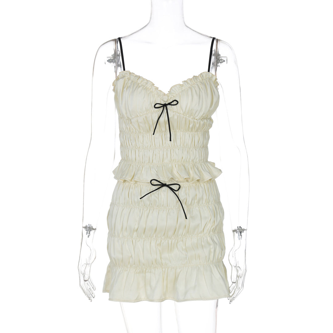 Damen Raffiniertes Mini-Kleid mit Rüschendetails und verstellbaren Trägern R&B