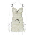 Damen Raffiniertes Mini-Kleid mit Rüschendetails und verstellbaren Trägern R&B