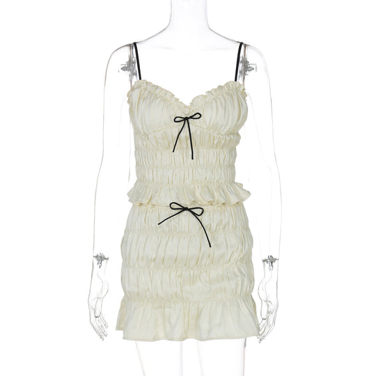 Damen Raffiniertes Mini-Kleid mit Rüschendetails und verstellbaren Trägern R&B