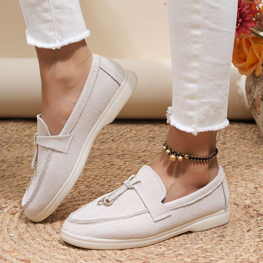 Damen Elegante Mokassins mit modischem Riemendesign und bequemer Dämpfung R&B