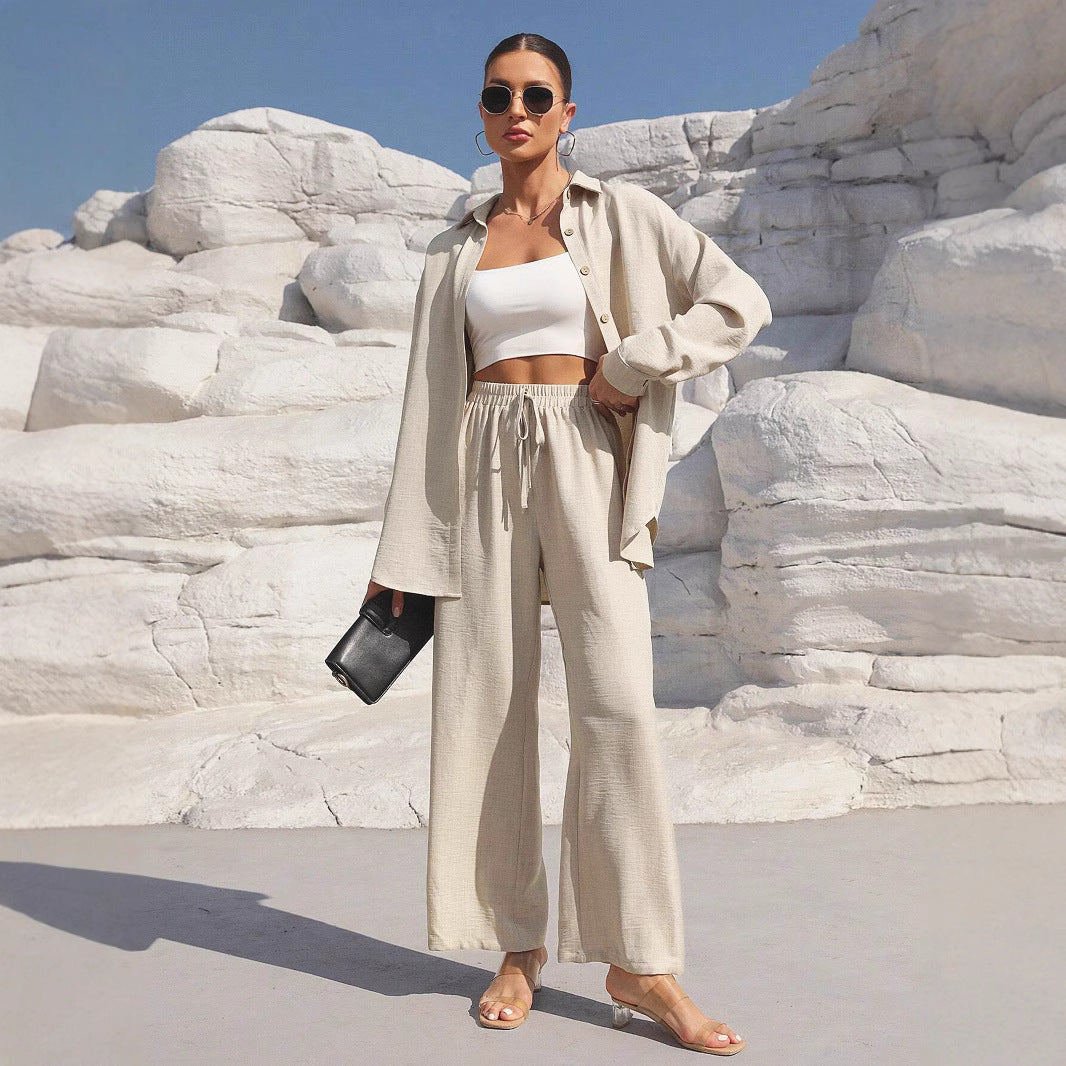 Damen Zweiteiler aus leichtem, atmungsaktivem Stoff mit elegantem Oversized-Schnitt R&B