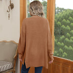 Damen Lässige Strickjacke mit länglichem Schnitt und feinen Details R&B
