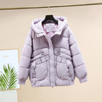 Damen Modische leichte Pufferjacke mit praktischen Taschen und Kapuze R&B