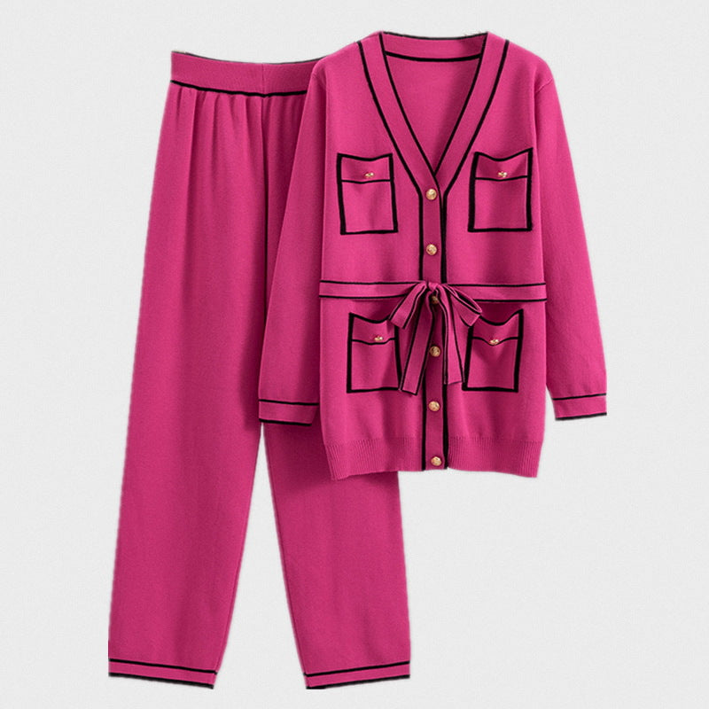 Damen gemütliches Strickanzug-Set R&B