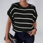 Damen Oversized Strickoberteil mit Streifenmuster R&B