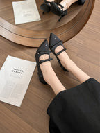 Damen elegante High Heels mit dekorativen Schleifen und Glitzerakzenten R&B