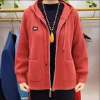 Damen Kapuzenjacke mit strukturiertem Strickdesign und praktischen Taschen R&B