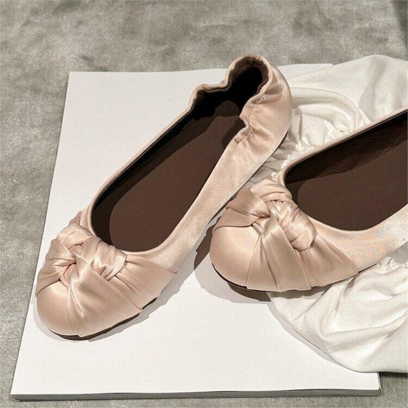 Damen elegante Ballerinas aus satinierter Textil-Oberfläche R&B