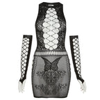 Damen Körperbetonendes Spitzenkleid R&B