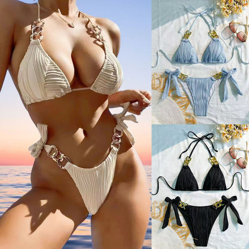 Damen Triangel-Bikini mit raffinierten Kettendetails R&B