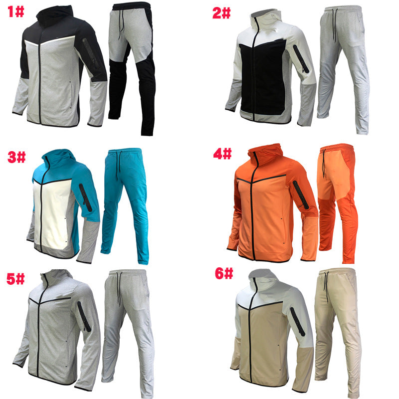 Herren sportliches Hoodie-Set mit atmungsaktiven Eigenschaften und modernen Kontrastdetails R&B