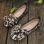 Damen Ballerinas mit modischem Leopardenmuster und verspieltem Schleifendetail R&B