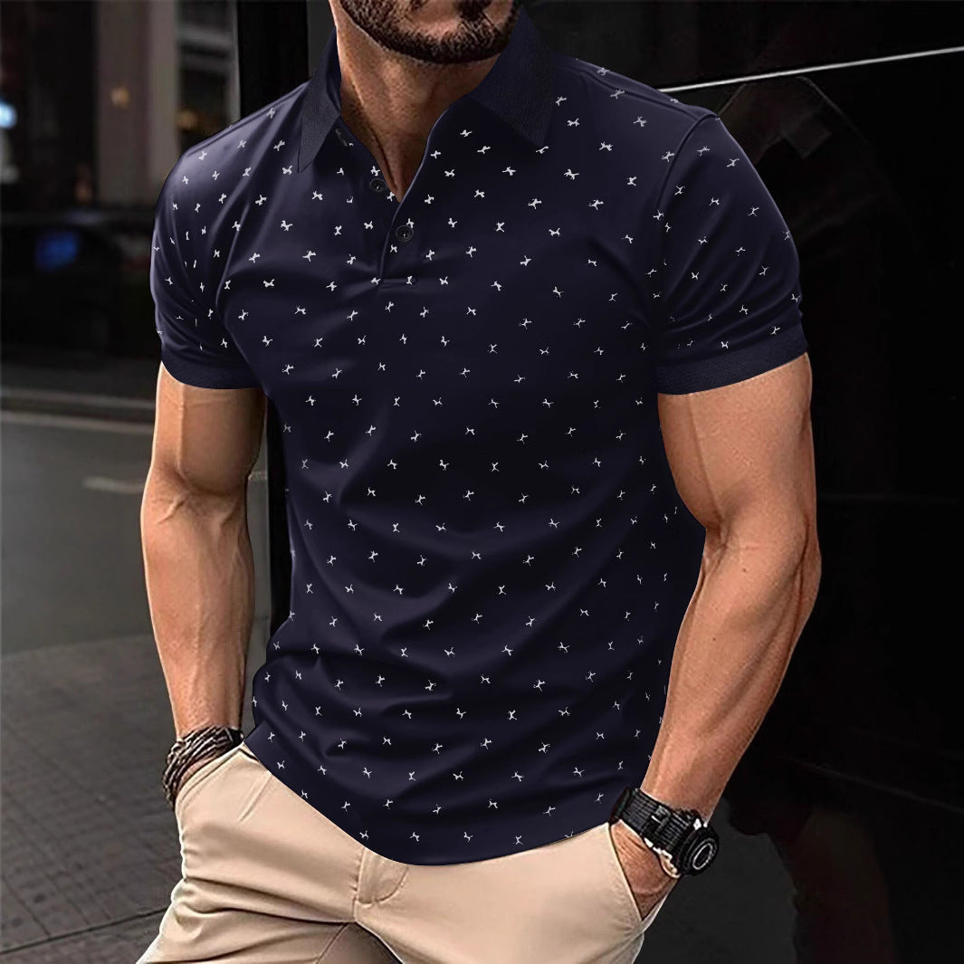 Herren Polohemd mit modernem floralem Design und hochwertiger Baumwollqualität