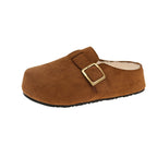 Damen Komfortable Clogs aus weichem Mikrofaser mit Plüschfutter EB