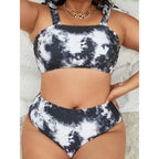 Damen Bikini-Set mit hohem Bund und trendy Crop-Oberteil R&B