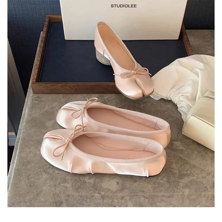 Damen Ballerinas mit modischem Punkte-Design und dekorativem Schleifenakzent R&B